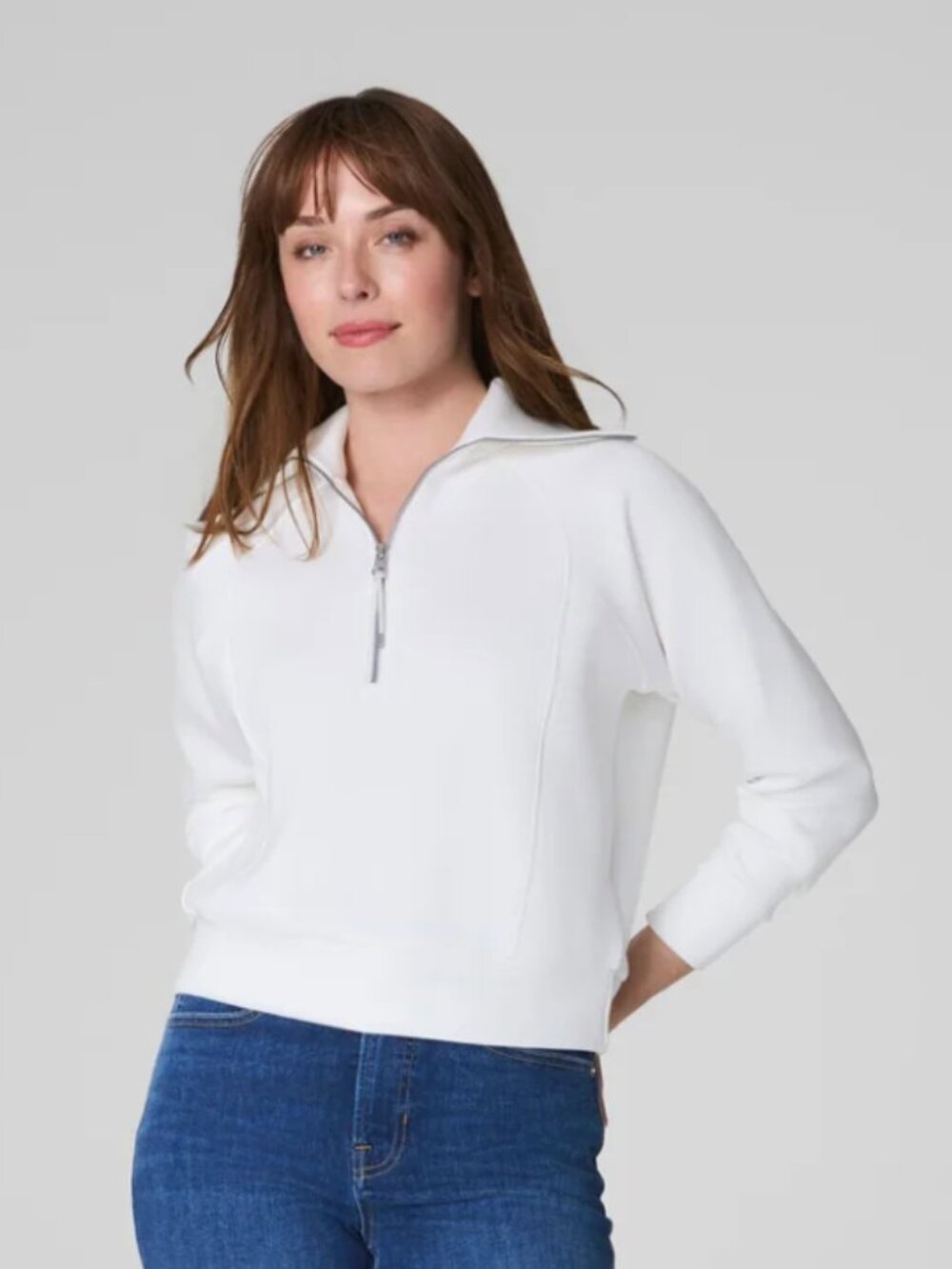 SPANX AirEssentials® Half Zip in Powder Size Small